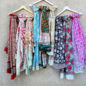 Indian Hand Block Print Sarong, Bohemian Pareo Cotton Sarong, Long Scarf, Fashion Beach Cover up Pareo - Gift For Her
