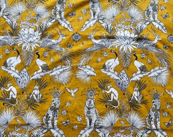 Animal Print Cotton Fabric: Indian Jungle Design, Boho Dressmaking