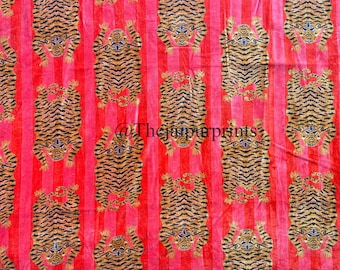 Tiger Print Velvet Fabric, Handmade Sewing & Upholstery Fabric By The Yard
