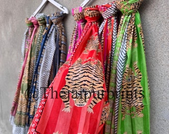 Tibetan Tiger Print Cotton Sarong: Hand Block Voile Beach Pareo