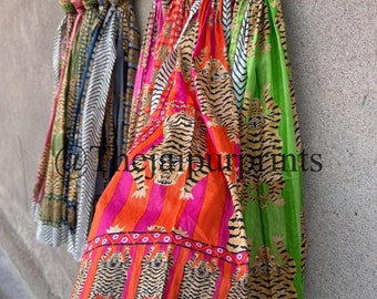 Tibetan Tiger Print Cotton Sarong: Hand Block Voile Beach Pareo