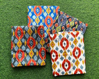 Handloom Ikat Print Cotton Fabric: Indian Soft Cotton By The Yard