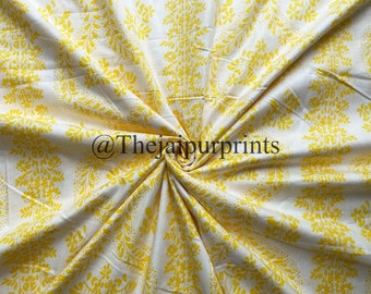 Tessuto Di Cotone Morbido 100% – Prato Fiorito Giallo Boho Per Abiti E Cucito Creativo (Venduto A Metri) - 2