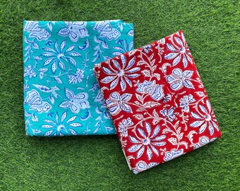 Indian Block Print Cotton Fabric: Floral Quilting & Sewing Fabric