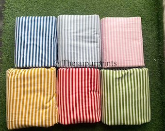 Handmade Indian Cotton Stripes Fabric: Natural Dyes, Quilting & Dressmaking