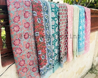 Hand Block Print Cotton Scarf: Indian Summer Sarong Pareo