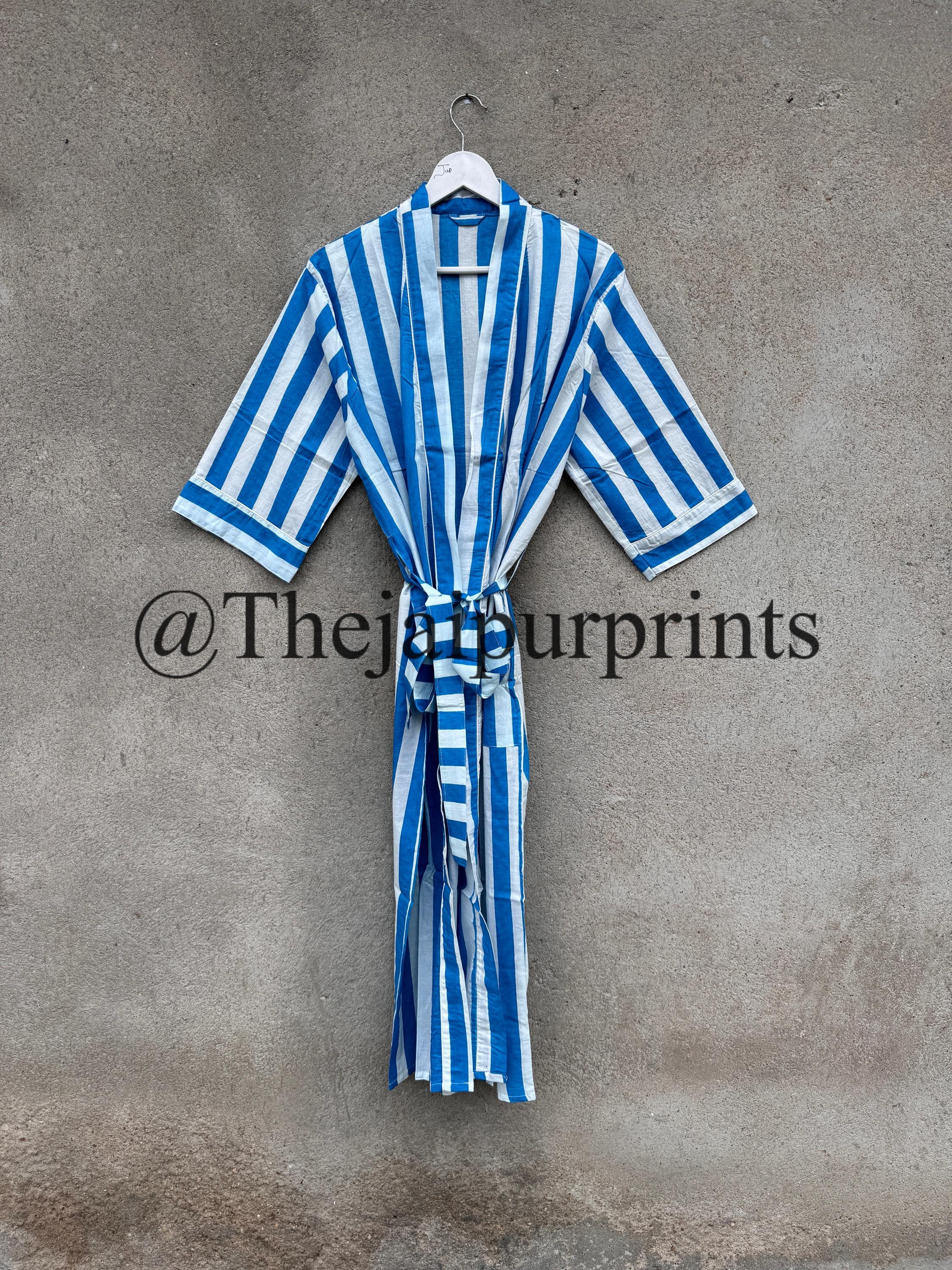 Blue and White Striped Robe - Etsy Canada