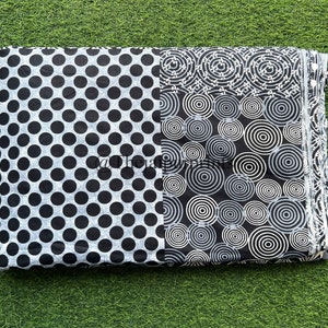 Patchwork Print Cotton Fabric: Soft Quilt Fabric, Rosenblatt Black White 画像 8