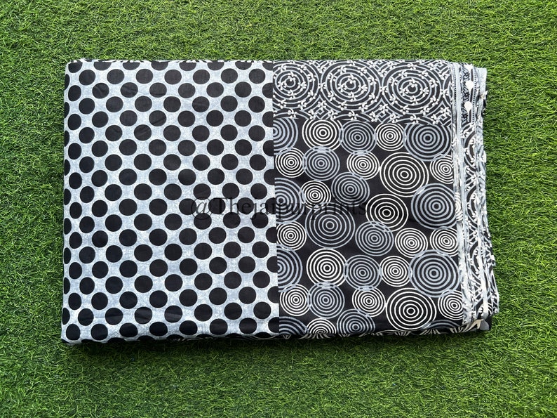 Patchwork Print Cotton Fabric: Soft Quilt Fabric, Rosenblatt Black White 画像 8