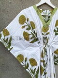 Indian Hand Block Print Floral Kaftan Dress, Women Long Caftan Dress, Beach Cover Up, Flower Block Print Sleepwear Maxi Dress, Loungewear product logo