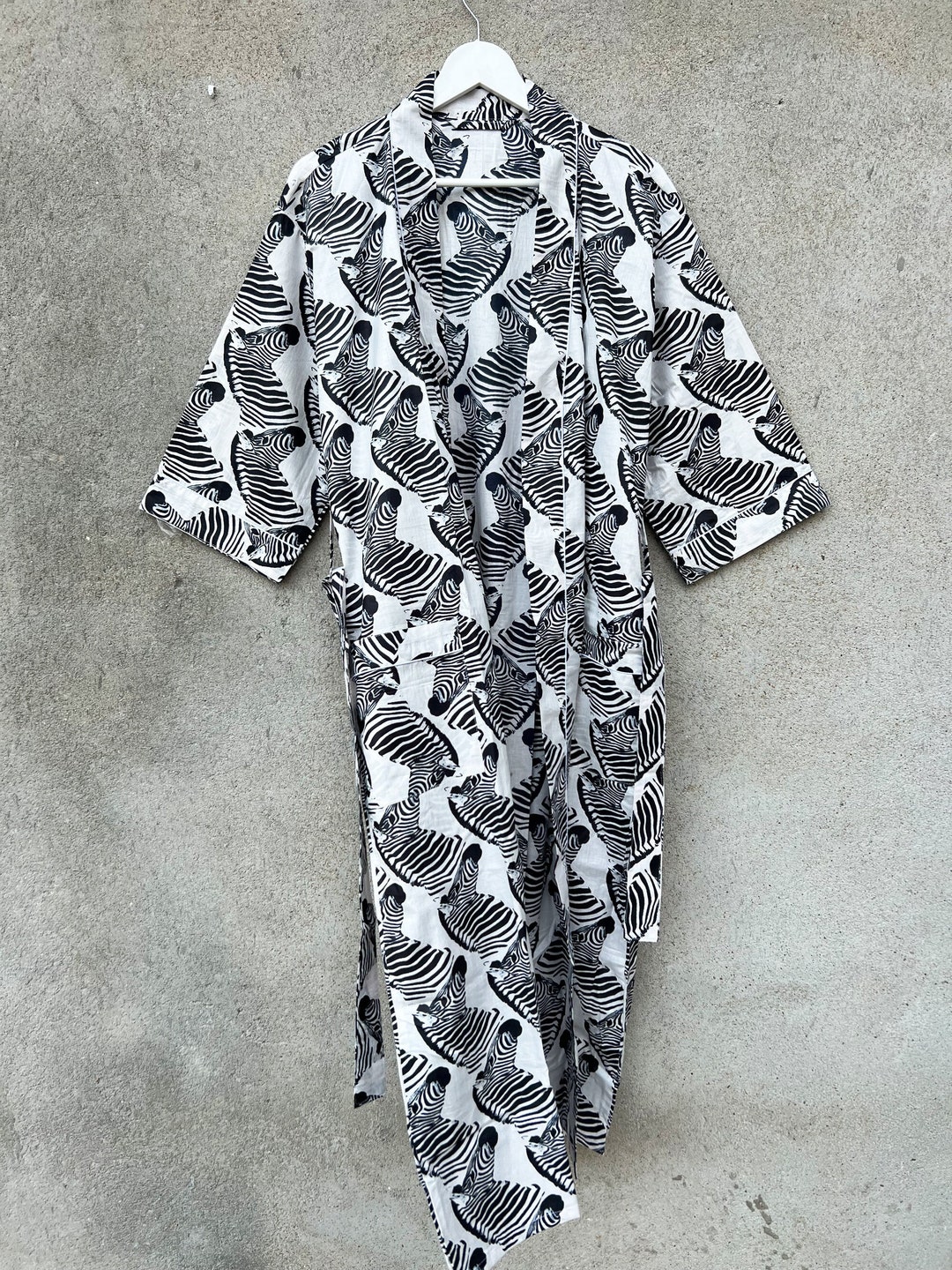 White & Black Zebra Print Robe, Bridesmaid Robe, Getting Ready Robe ...