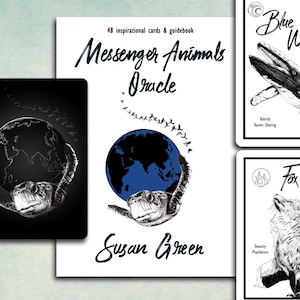 Messenger Animals Oracle Deck: 48 hand drawn Animal Cards with Guidebook