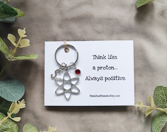 Atom Keyring Atom Keychain Atom Atom Gift Atom Charm Science Keyring Personalised keyring Science Gift Chemistry teacher Gift Science geek