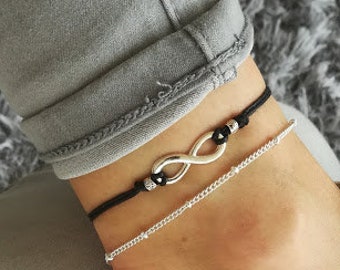 Infinity Anklet, Infinity Jewelry, Boho Anklet, Silver infinity Anklet, Infinity Ankle Bracelet, Beach Anklet, Beaded Anklet, Summer Anklet