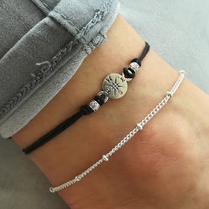 Compass Anklet, Compass Jewelry, Silver Compass Anklet, Summer Anklet, Beaded Anklet, Beach Anklet, Travel Anklet, Travel Gift, Compass Gift