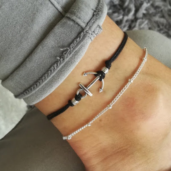 Anchor Anklet, Beach Anklet, Nautical Anklet, Anchor, Anchor Jewelry, Silver Anchor Anklet, Silver Anklet, Anchor Charm, Anklet for woman