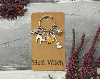 Witch Keyring, Best Witch Keyring, Witch Keychain, Halloween Gift, Halloween Jewellery, Witch Jewlery, Witchcraft Keyring, Halloween Keyring