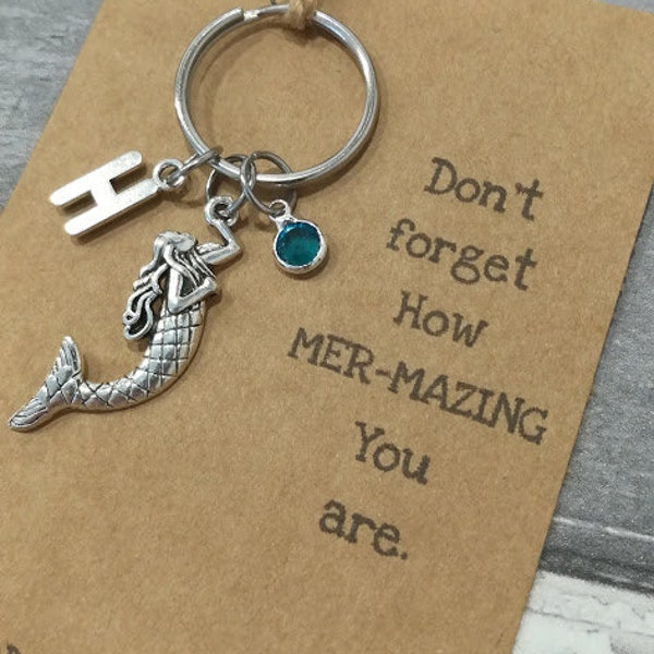 Mermaid Key ring, Mermaid Keychain, Sea Life Keyring, Personalised Keyring, Nautical Keyring, Large Keyring, Mermaid Accessories, Mermaid