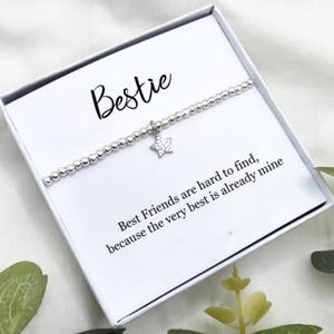 Bestie Bracelet Gift for Best Friend BFF Silver Bracelet for Best Friend