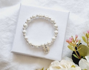 Thank You Flower Girl Bracelet Flower Girl Bracelet Flower Girl Gift Flower Girl Jewellery Pearl Bracelet Wedding Party Gift Flower Charm