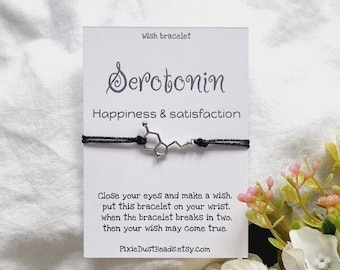 Serotonin Wish Bracelets, Serotonin bracelet, Serotonin, molecule bracelet, serotonin molecule, serotonin jewelry,  chemistry bracelet,