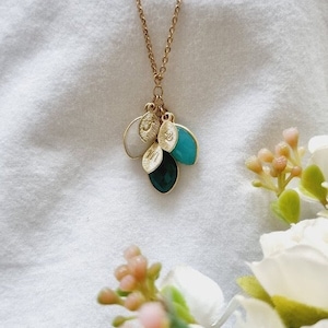 Collar de piedra de nacimiento, collar de piedras preciosas, regalo para ella, collar familiar, regalo para madre, collar de piedra de nacimiento personalizado, joyería para madres, regalo para mamá