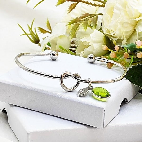 Silver Knot Bangle Bridesmaid proposal Bride Gift Bridesmaid box Bridesmaid bracelet Bridesmaid Gift Bridesmaid favours Thank you bridesmaid