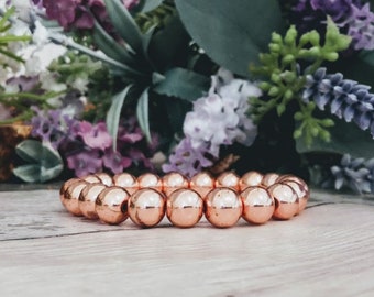 Rose gold Armband rose gold Perlen Armband Festival Armband Sommer Armband rose gold gefüllt Stapeln Armband rose gold Stretch Armband