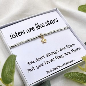 Bracelet sœur, cadeau d'anniversaire sœur, cadeau frères et sœurs, cadeau sœur, cadeau sœur, cadeau sœur, cadeau étoiles, idée cadeau sœur