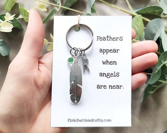 Feather Keychain, Feather Keyring, Memorial Keyring,Bereavement Keyring, Feather, Memorial Gift, Feather appear, Condolence Gift, Memorial