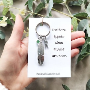 Feather Keychain, Feather Keyring, Memorial Keyring,Bereavement Keyring, Feather, Memorial Gift, Feather appear, Condolence Gift, Memorial