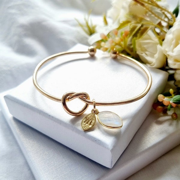 Gold Knot Bangle Bridesmaid proposal Bride Gift Bridesmaid box Bridesmaid bracelet Bridesmaid Gift Bridesmaid favours Thank you bridesmaid