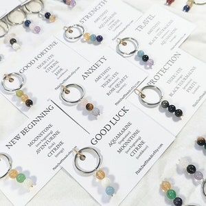 Crystal keyring gemstone keyring yoga keyring energy keyring spiritual keyring stone keyring new beginning protection wellness strength etc