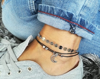 Minimalist jewelry Gold Anklet Brass Charms Anklet Beach Ankle bracelet Brass Anklet Gold Bracelet Layered Anklet Star Charm Anklet