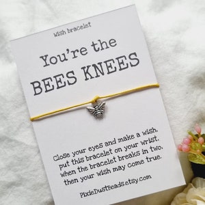 Bees Knees Wish Bracelet, Bee Wish Bracelet, Bee Bracelet, Bee Friendship Bracelet, Bee Charm Bracelet, Bee Jewellery, Friendship Bracelet image 6