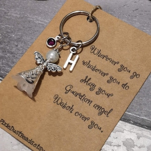Guardian angel Keyring ,Guardian angel Keychain, Guardian angel Gift, Guardian angel Charm, Beaded angel, Guardian angel Jewelry, Guardian