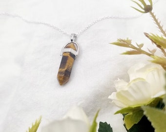 Tigers Eye necklace Crystal necklace Tigers eye pendant Gemstone necklace Tigers Eye crystal Meditation crystal Tigers Eye jewelry spiritual