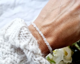 regenboog Maansteen Armband Juni geboortesteen Edelsteen armband maansteen sieraden maansteen kralen armbanden stapelbare armband kristal cadeau