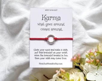 Karma Wish Bracelet, Yoga Bracelet, Karma, Yoga Gift, Karma Bracelet, Karma Circle, Gift for yoga lover, Karma Jewelry, Circle Bracelet Yoga