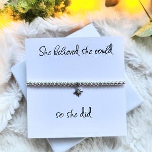 She believed she could so she did it Wish Bracelet, Graduation Gift, She believed, Inspiration Bracelet, Graduation Bracelet Motivation Gift