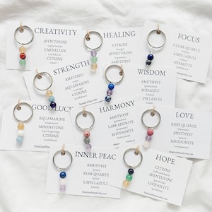 Keyring Crystal keyring gemstone keyring Crystal Gift support stones gift Small crystal gift spiritual gift protection keyring
