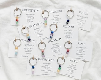 Portachiavi in cristallo, portachiavi con pietre preziose, regalo di cristallo, regalo di supporto, pietre, piccolo regalo di cristallo, regalo spirituale, portachiavi di protezione