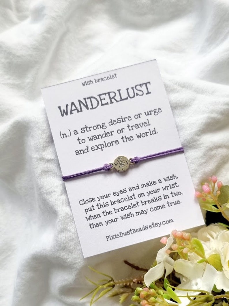 Wanderlust Bracelet, Wanderlust Wish Bracelet, Wanderlust Gift, Wanderlust Jewelry, Wanderlust, Travel Bracelet, Adventure Bracelet, Travel image 3