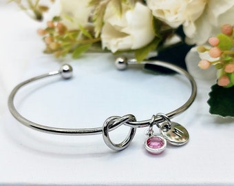 Bridesmaid Personalized Gift, Bridesmaid proposal, Tie the knot, Bridesmaid Gift, Initial Bangle, Bridesmaids Bangle Gift, Will you be my,