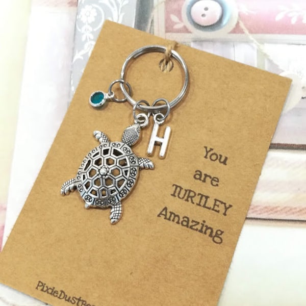 Large Turtle Keyring, Turtle Keyring, Turtle Keychain, Sea Life Keyring, Beach Keyring, Sea Turtle, Turtle Gift, Turtle Charm Turtle Jewelry