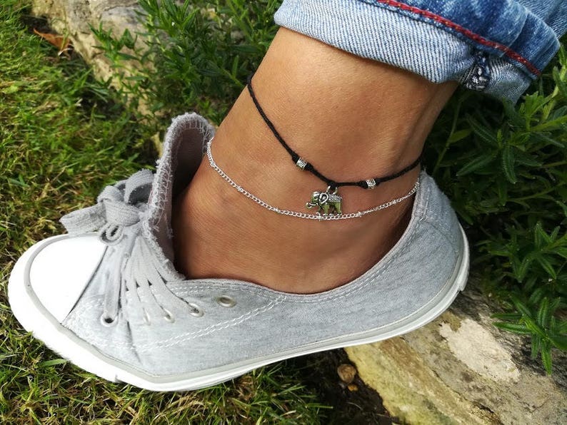 Elephant Ankletsilver Anklet Anklet Beach Anklet Ankle Etsy UK
