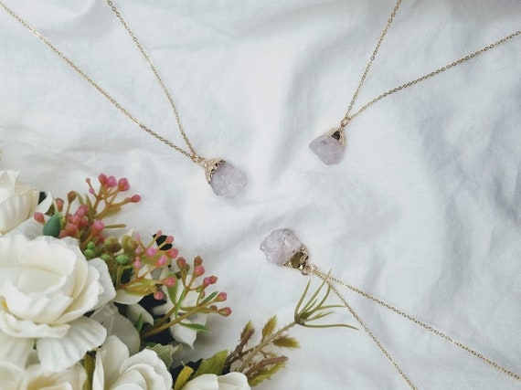 Rose Quartz Raw Rose Quartz Dipped GOLD 