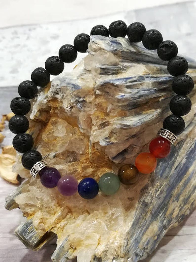 Chakra Bracelet, Yoga Bracelet, Aromatherapy, Spiritual Bracelet, Lava Rock Bracelet, Essential Oil, Crystal Bracelet, Oil Diffuser Bracelet image 4