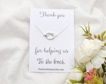 Bridesmaid Jewellery Bridesmaid Gift Bridesmaid Thank you Bridesmaid  Bridesmaid Bridesmaid necklace knot necklace Bridesmaid jewelry gift