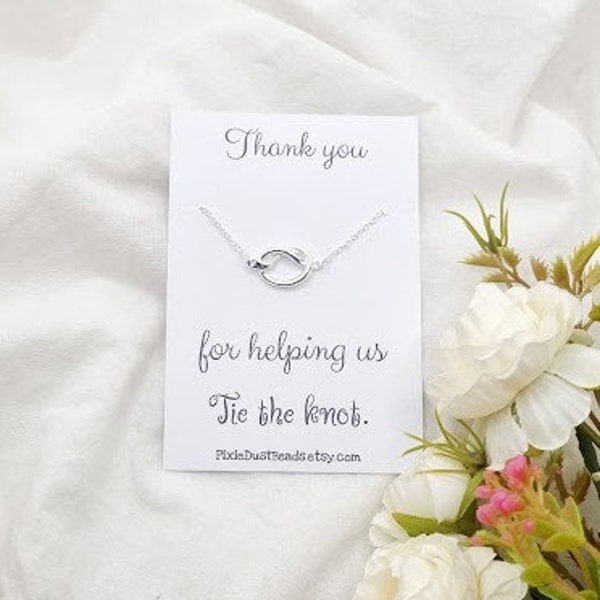 Bridesmaid Jewellery Bridesmaid Gift Bridesmaid Thank you Bridesmaid  Bridesmaid Bridesmaid necklace knot necklace Bridesmaid jewelry gift